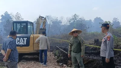 Polres Kubu Raya Segel Lahan Terbakar di Sungai Raya Dalam